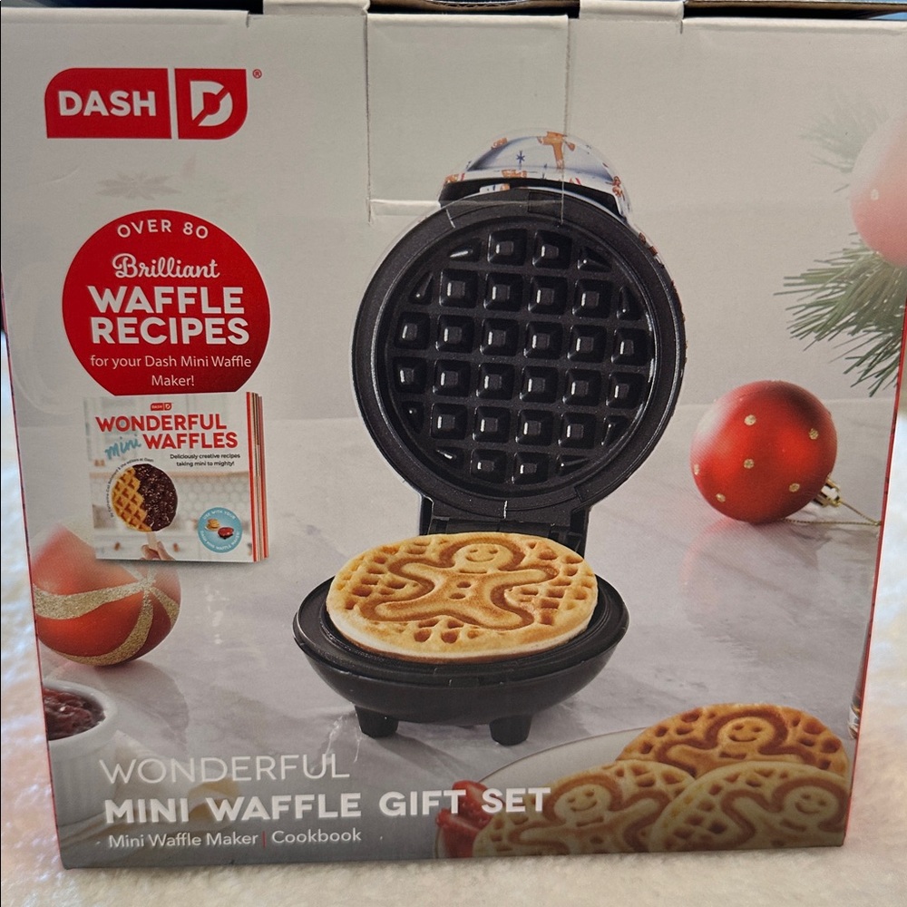 New Recipe book with snowman mini waffle maker